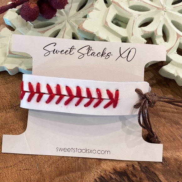 sweetstacks Jewelry - Baseball Leatherette Adjustable Bracelet